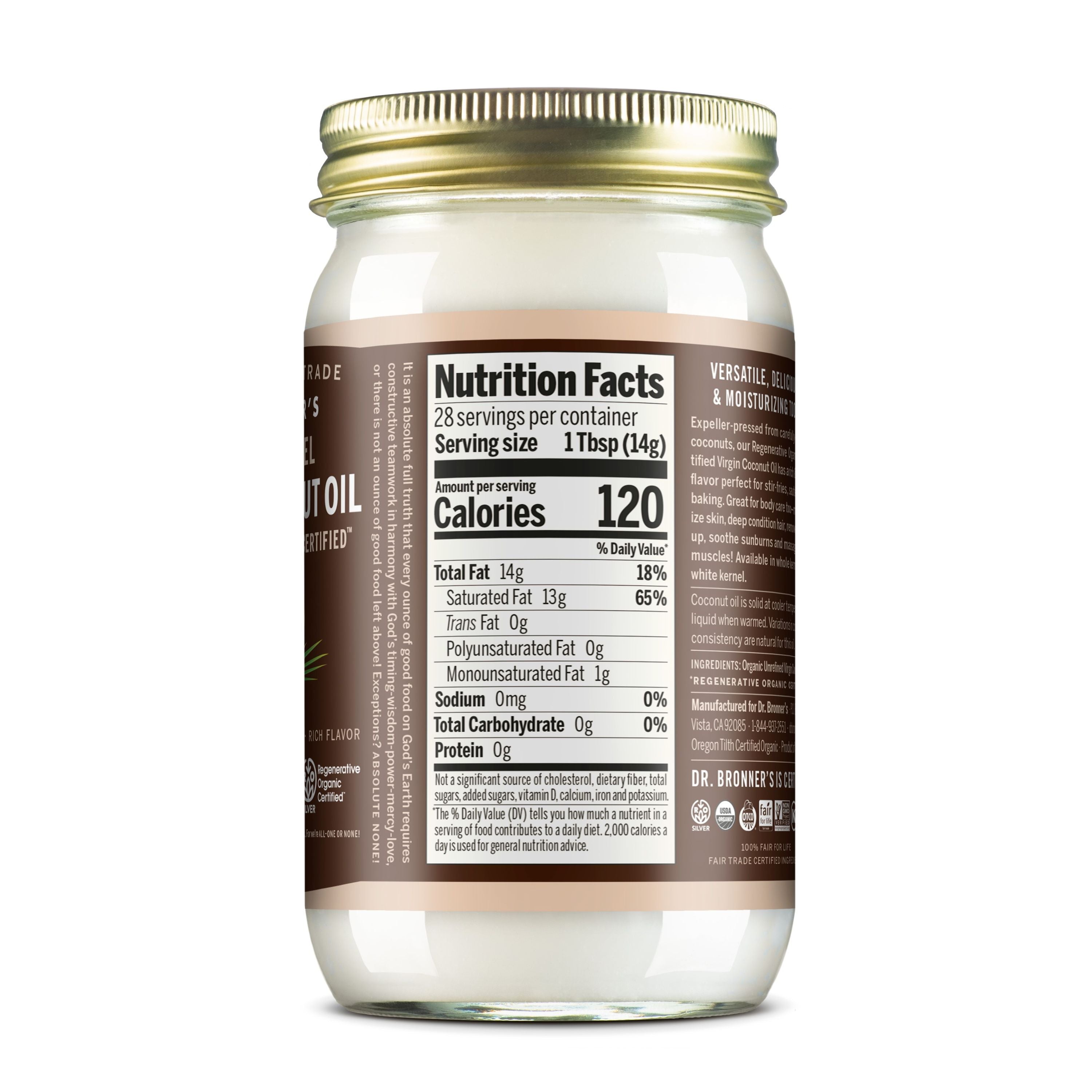 Fair Trade & Organic Whole Kernel Virgin Coconut Oil