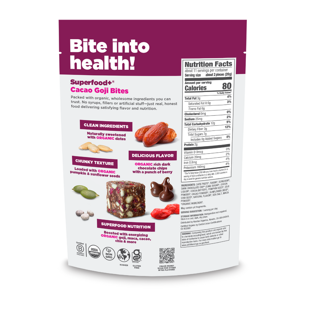 Superfood+ Cacao Goji BITES