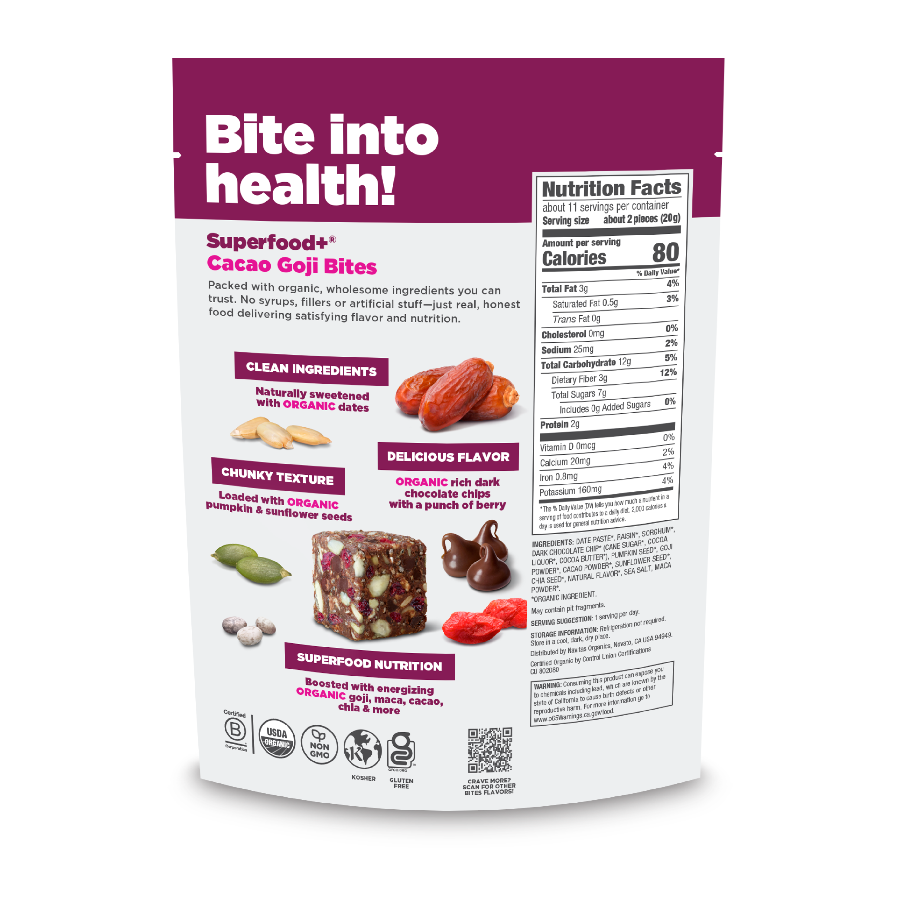 Superfood+ Cacao Goji BITES