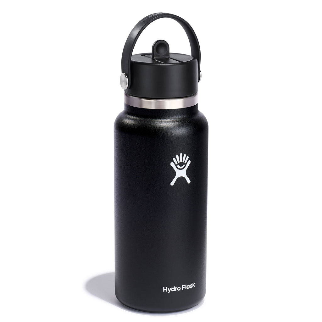 Wide Mouth Bottle with Flex Straw Cap, 32 oz