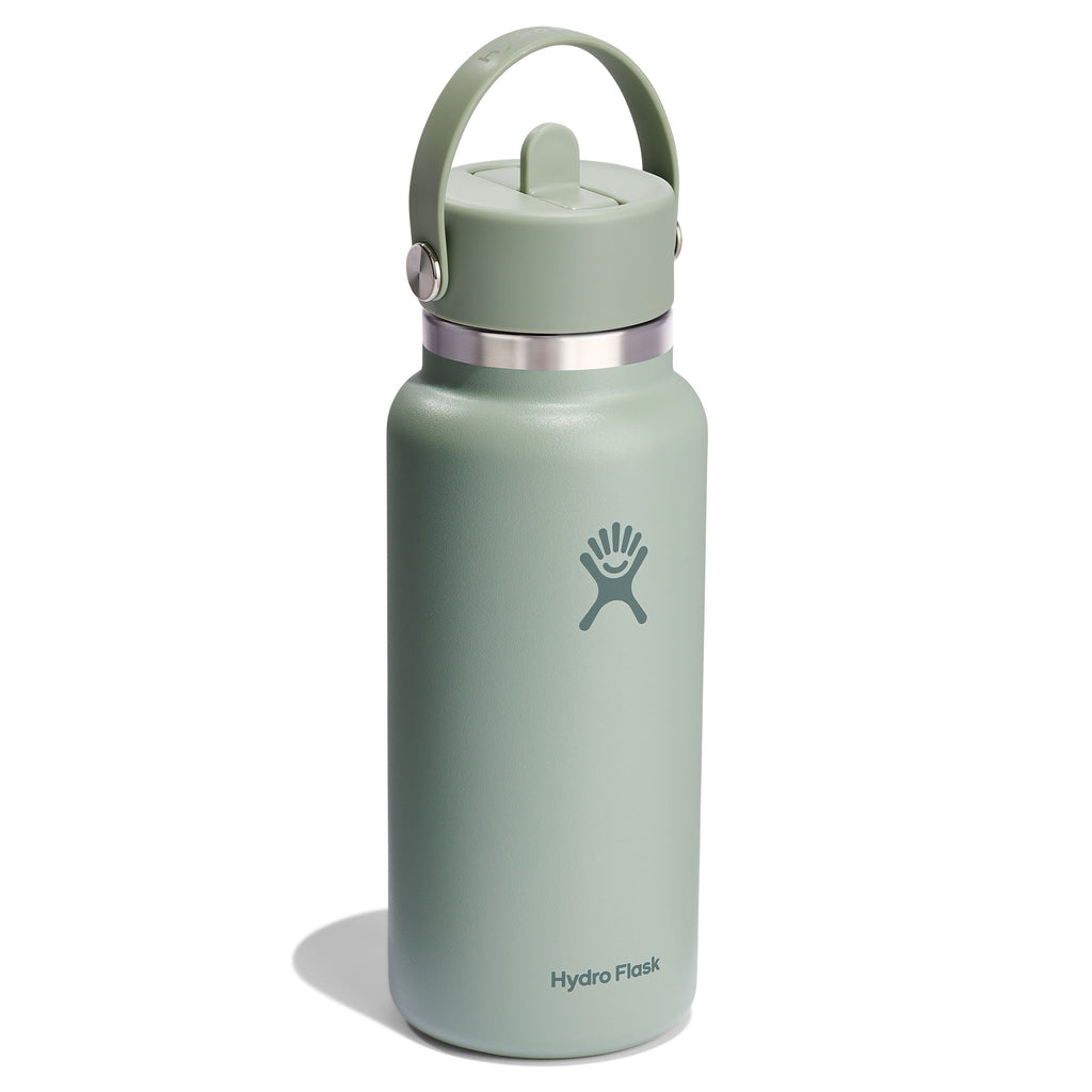 Wide Mouth Bottle with Flex Straw Cap, 32 oz