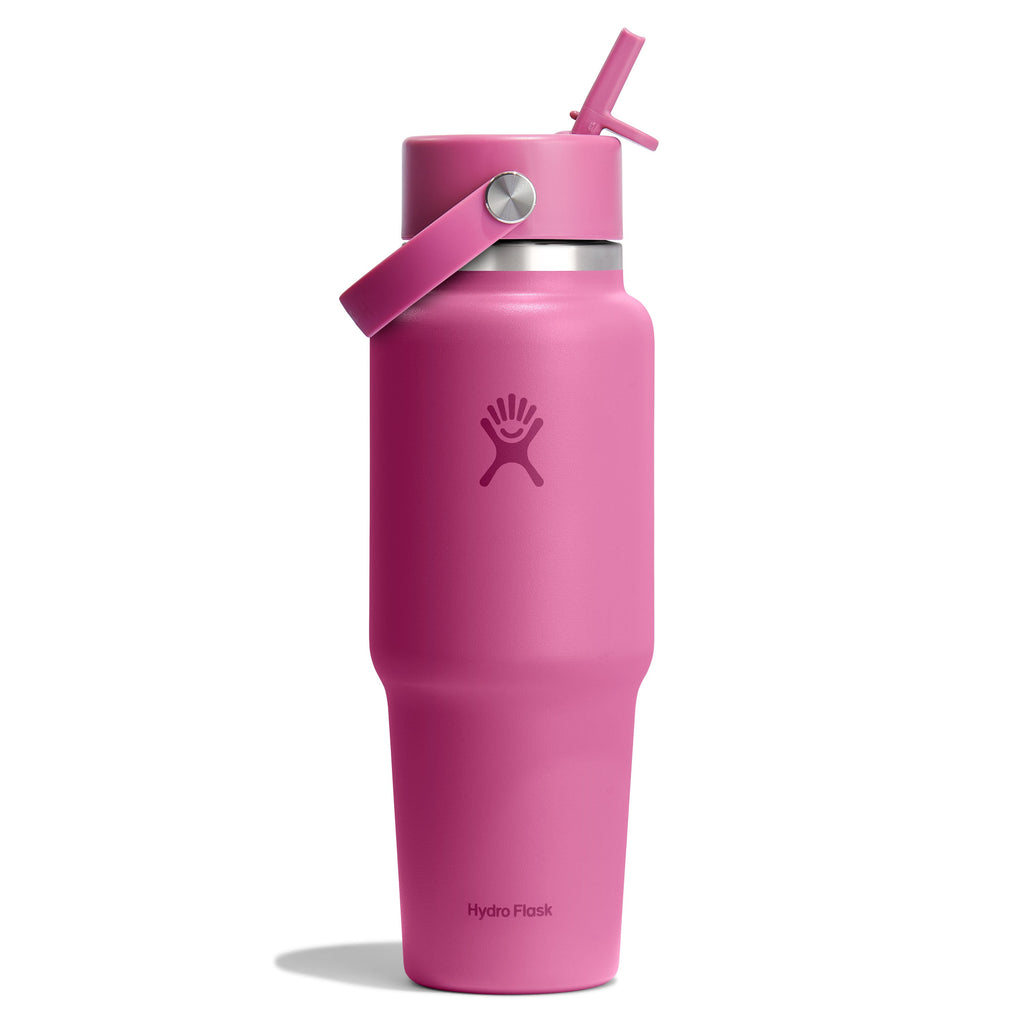 Wide Mouth Travel Bottle with Flex Straw Cap, 32 oz