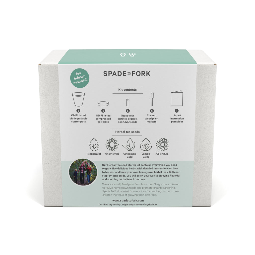 Organic Herbal Tea Kit- Includes 100% USDA Organic Certified and Non-GMO Seeds