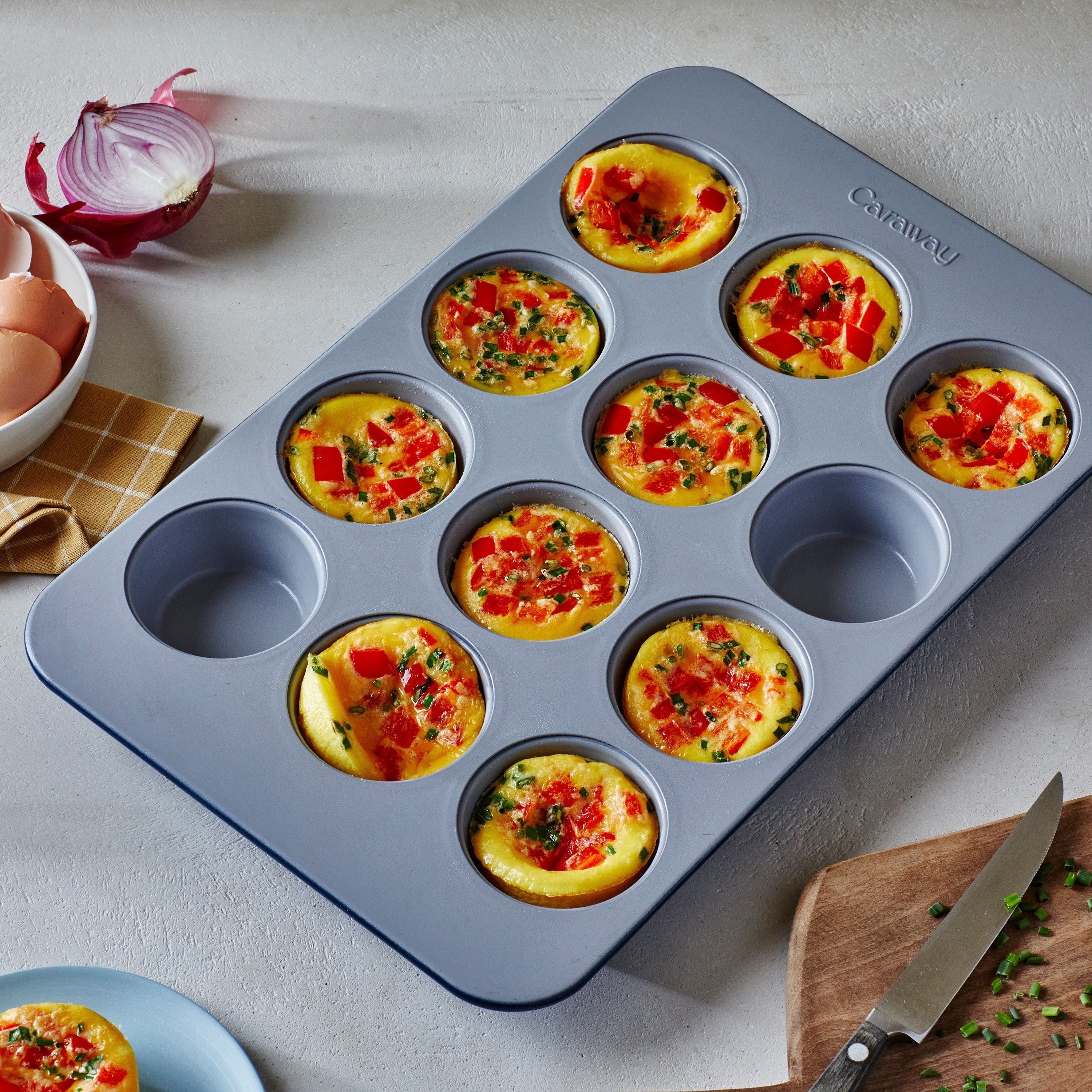 12-Cup Muffin Pan - 15.5x10” Non-Stick Ceramic